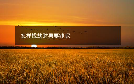 怎樣找劫財(cái)男要錢(qián)呢