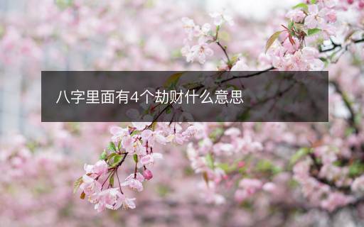八字里面有4個(gè)劫財(cái)什么意思