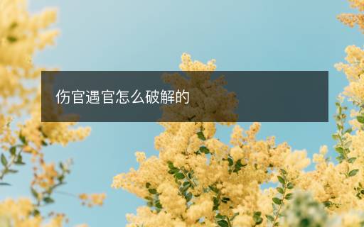 傷官遇官怎么破解的