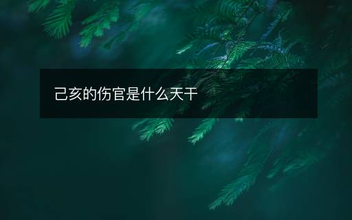 己亥的傷官是什么天干