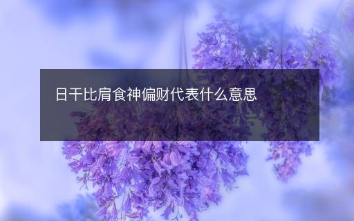 日干比肩食神偏財代表什么意思