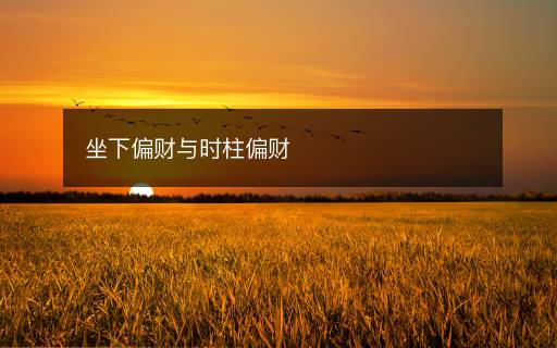 坐下偏財與時柱偏財
