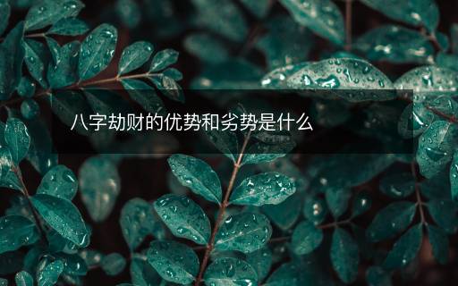 八字劫財?shù)膬?yōu)勢和劣勢是什么