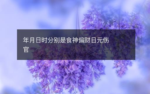 年月日時(shí)分別是食神偏財(cái)日元傷官