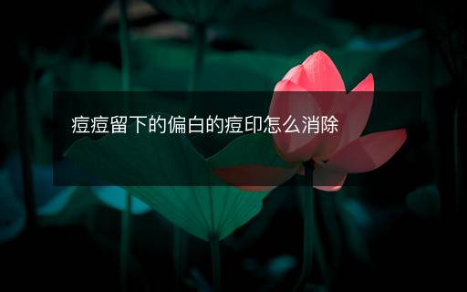 痘痘留下的偏白的痘印怎么消除