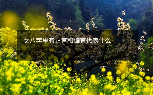 女八字里有正官和偏官代表什么