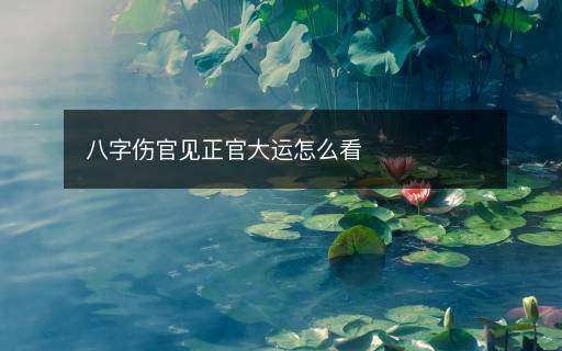 八字傷官見正官大運怎么看