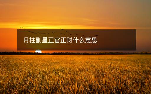 月柱副星正官正財(cái)什么意思