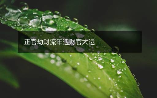正官劫財流年遇財官大運