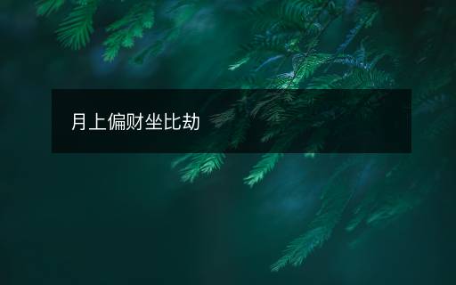 月上偏財坐比劫