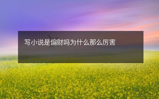 寫小說(shuō)是偏財(cái)嗎為什么那么厲害