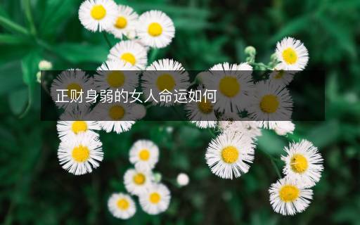 正財身弱的女人命運如何