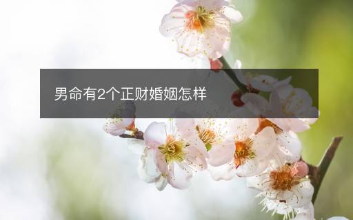 男命有2個正財婚姻怎樣