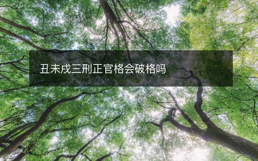 丑未戌三刑正官格會破格嗎