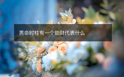 男命時柱有一個劫財代表什么
