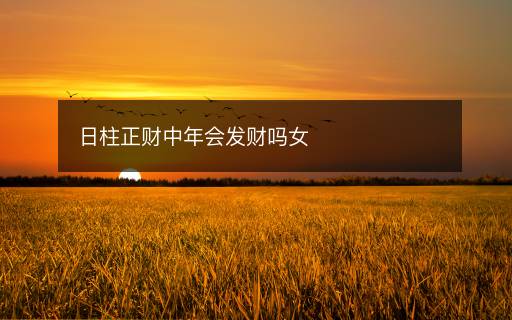 日柱正財(cái)中年會(huì)發(fā)財(cái)嗎女