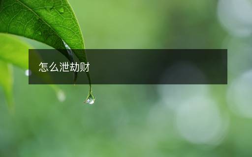 怎么泄劫財