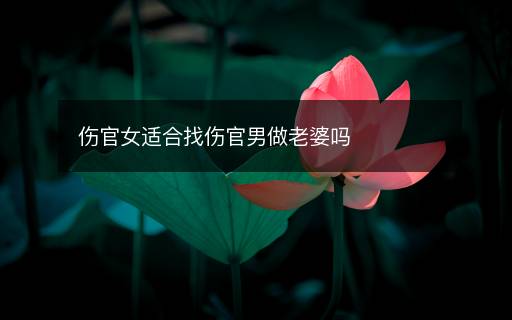 傷官女適合找傷官男做老婆嗎
