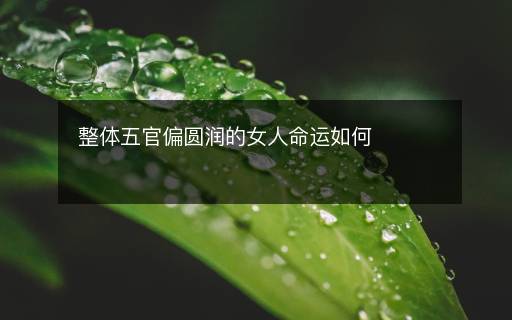 整體五官偏圓潤(rùn)的女人命運(yùn)如何