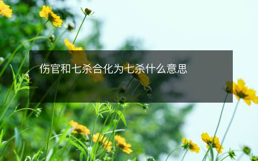 傷官和七殺合化為七殺什么意思