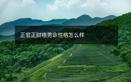 正官正財格男命性格怎么樣