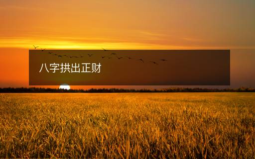 八字拱出正財