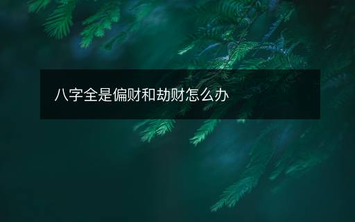 八字全是偏財(cái)和劫財(cái)怎么辦