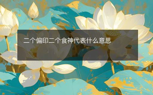 二個(gè)偏印二個(gè)食神代表什么意思