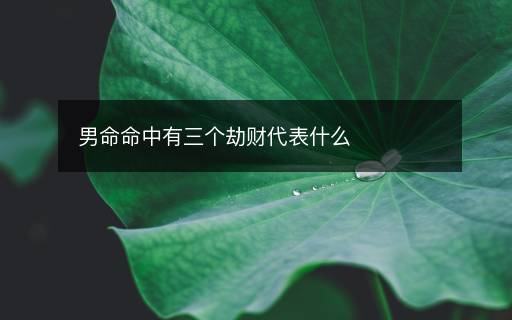 男命命中有三個劫財代表什么