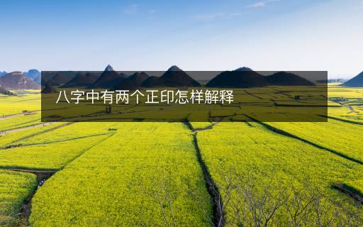 八字中有兩個正印怎樣解釋