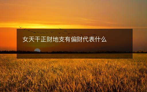 女天干正財(cái)?shù)刂в衅?cái)代表什么