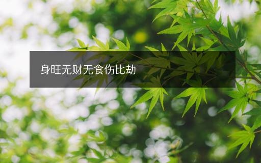 身旺無財無食傷比劫