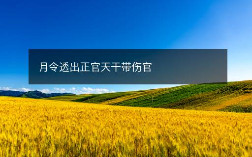 月令透出正官天干帶傷官