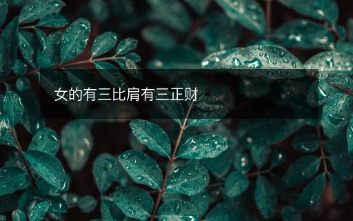 女的有三比肩有三正財(cái)