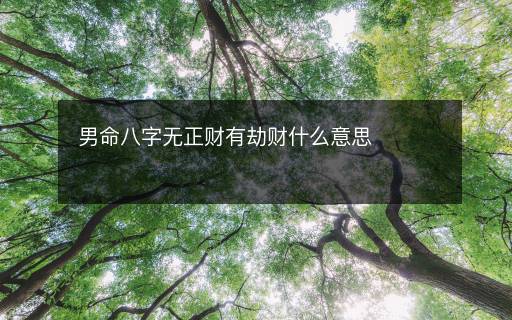 男命八字無(wú)正財(cái)有劫財(cái)什么意思