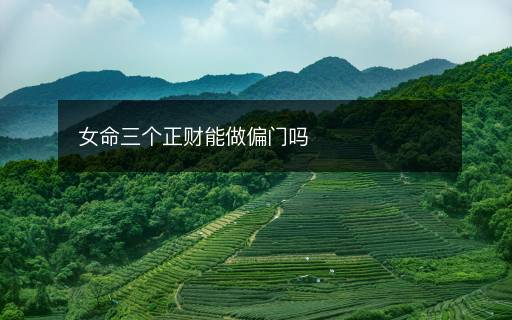女命三個(gè)正財(cái)能做偏門嗎