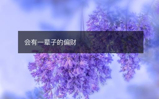 會(huì)有一輩子的偏財(cái)