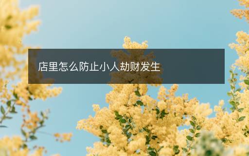 店里怎么防止小人劫財(cái)發(fā)生