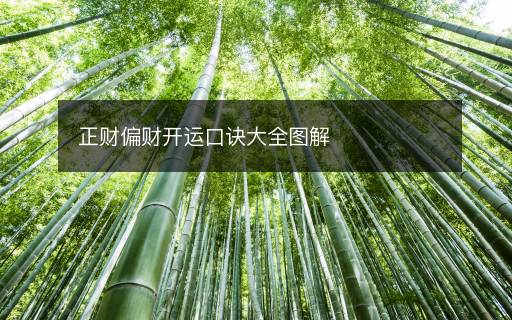 正財偏財開運(yùn)口訣大全圖解