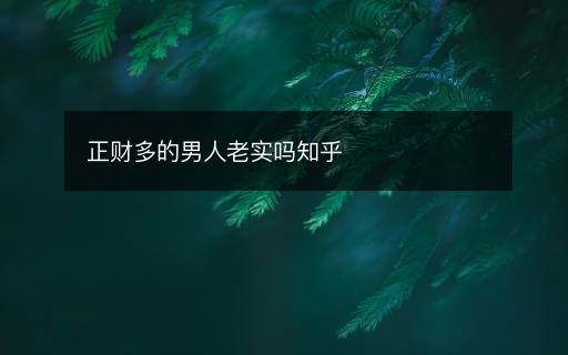 正財(cái)多的男人老實(shí)嗎知乎