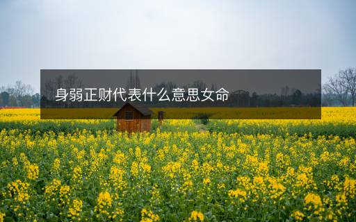 身弱正財(cái)代表什么意思女命