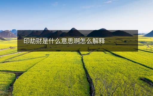 印劫財(cái)是什么意思啊怎么解釋