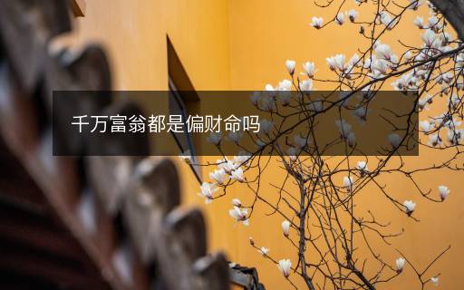千萬富翁都是偏財命嗎