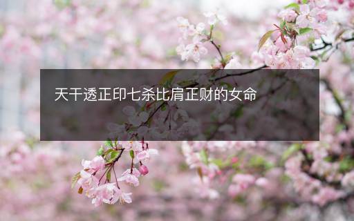 天干透正印七殺比肩正財的女命