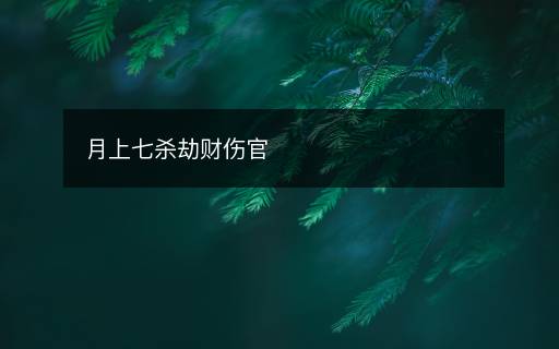 月上七殺劫財(cái)傷官