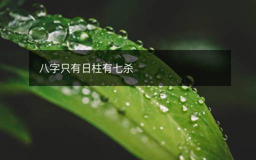 八字只有日柱有七殺