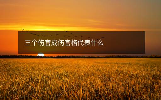 三個(gè)傷官成傷官格代表什么