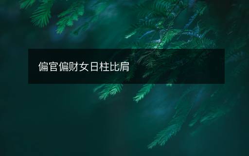 偏官偏財(cái)女日柱比肩