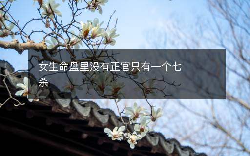 女生命盤里沒有正官只有一個(gè)七殺