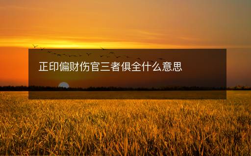 正印偏財傷官三者俱全什么意思